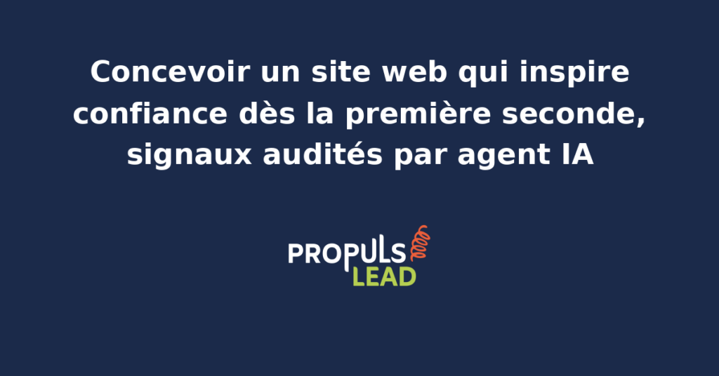 Interface de site web moderne avec éléments de confiance audités par agent IA
