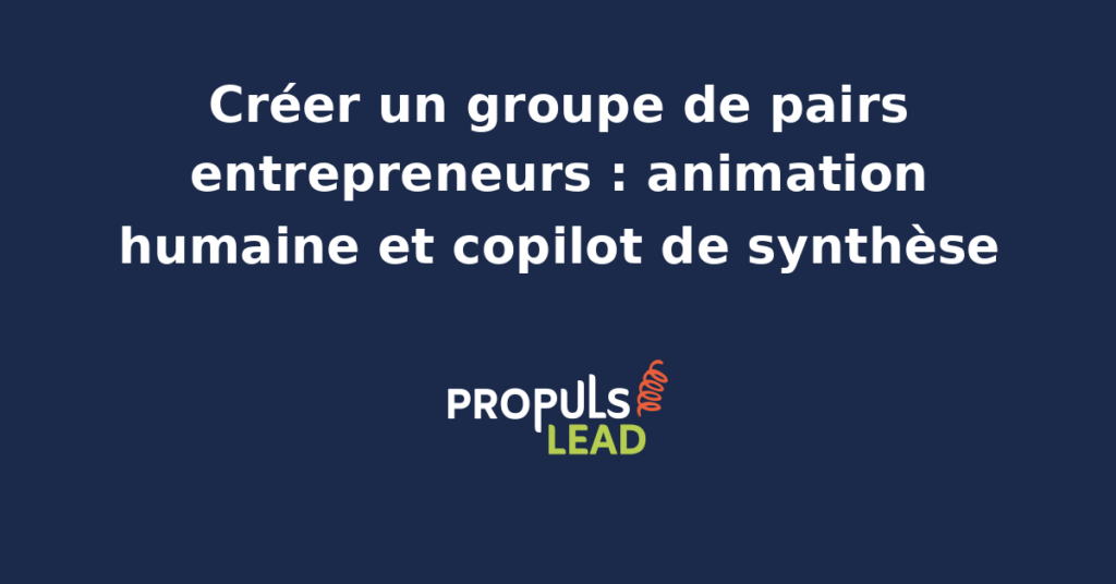 Entrepreneurs en cercle discutant avec un écran affichant une synthèse générée par IA en temps réel