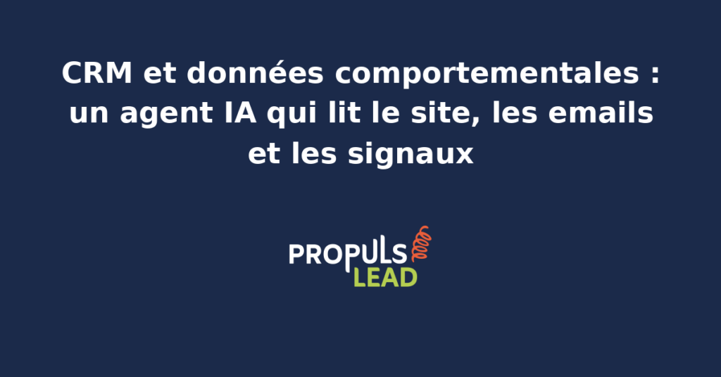 Interface d'un agent IA analysant des données comportementales CRM sur un écran d'ordinateur.
