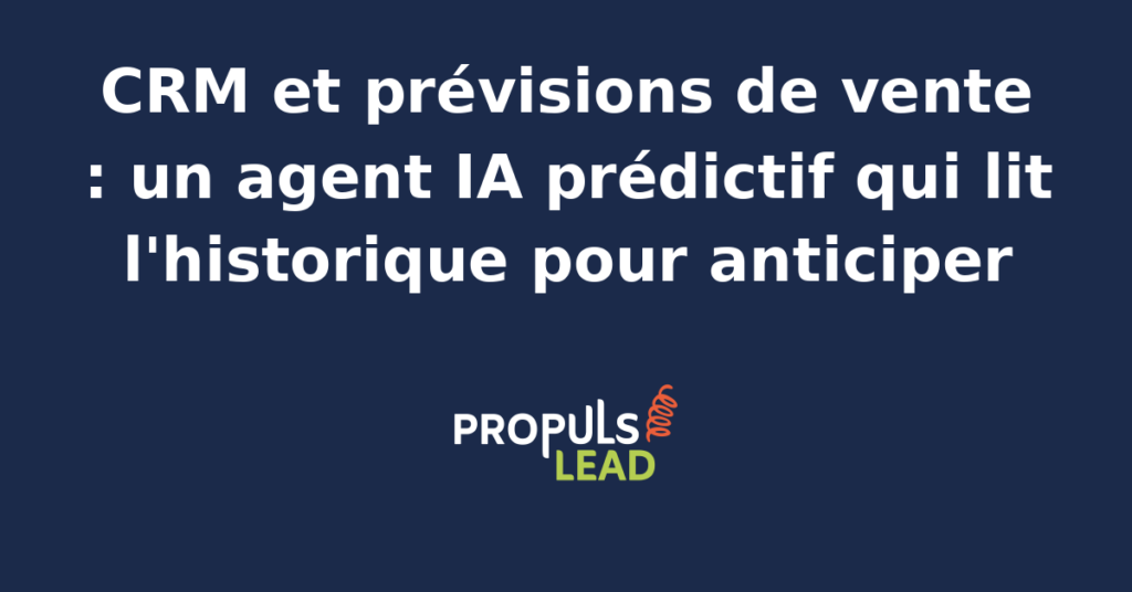 Interface CRM avec module d'IA prédictive affichant des courbes de prévisions de vente basées sur l'historique des données clients.