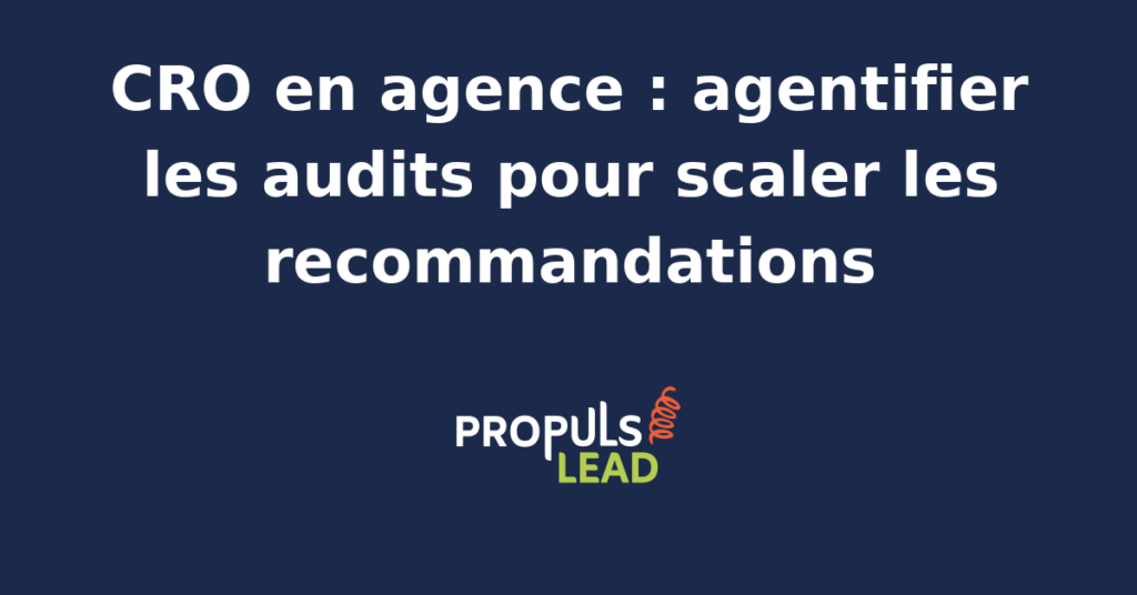 Interface d'un agent IA analysant des données CRO pour une agence marketing.