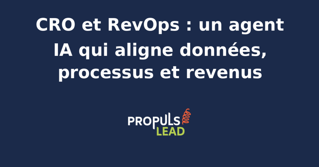 Schéma d'un agent IA alignant données RevOps et processus CRO pour booster les revenus.