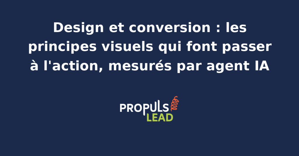 Interface de site web optimisée pour la conversion avec des principes de design visuel mesurés par un agent IA.