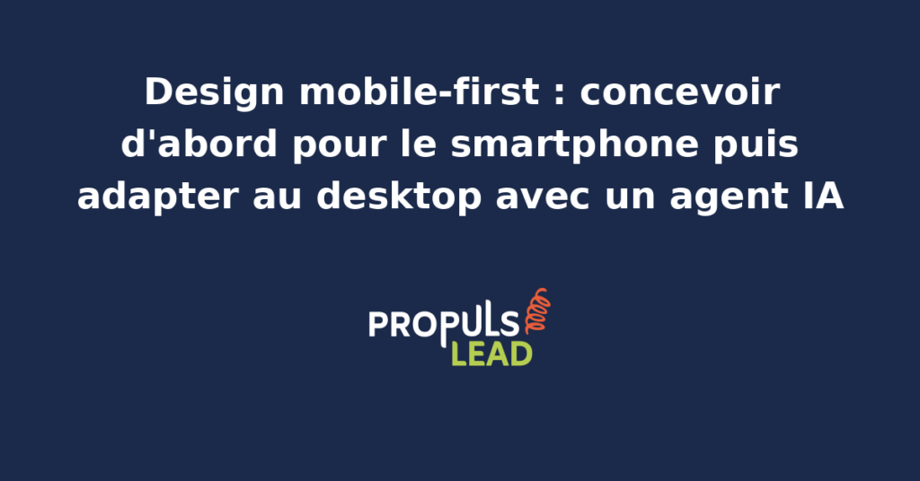 Comparaison entre une maquette mobile d'abord à gauche et son adaptation desktop à droite avec un agent IA qui transpose les composants et ajuste les espacements responsive