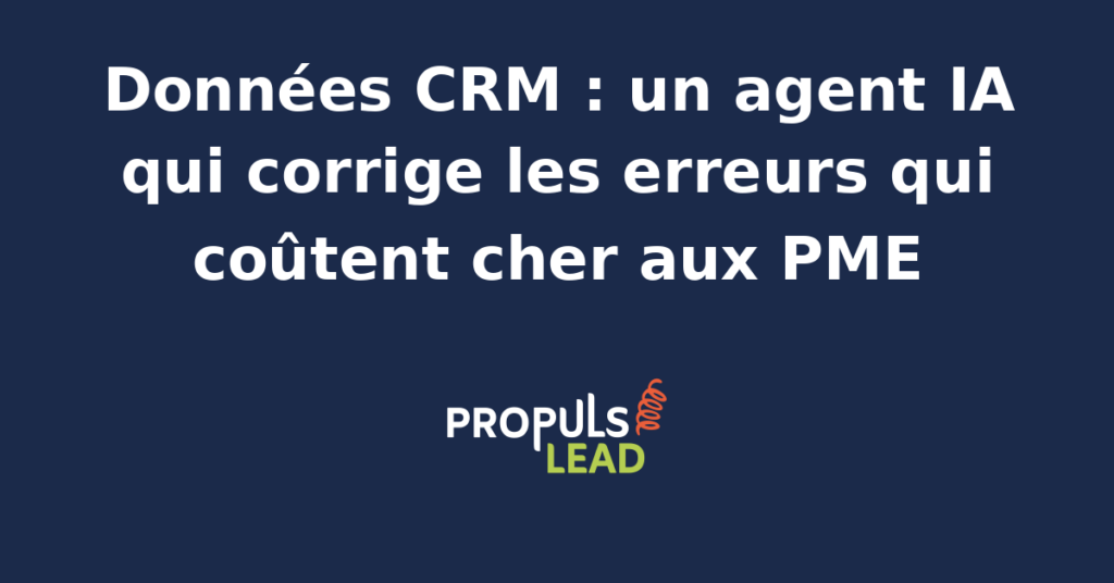 Interface d'un agent IA analysant des données CRM pour corriger des erreurs dans une PME