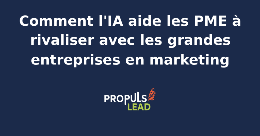 Une équipe de PME utilisant l'IA pour optimiser leur stratégie marketing et rivaliser avec les grandes entreprises.