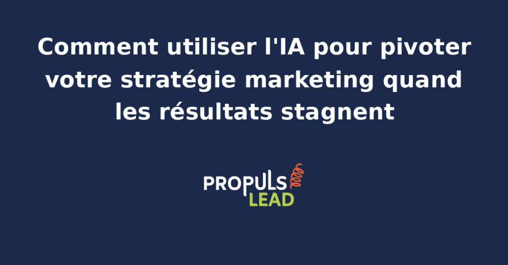 Équipe marketing analysant des données avec un agent IA pour pivoter une stratégie stagnante