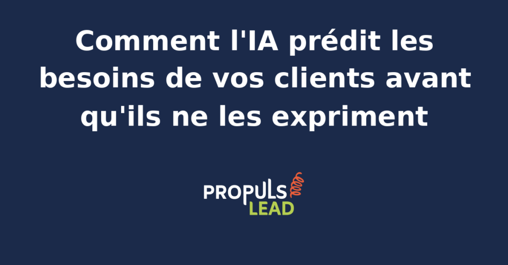 Interface d'analyse prédictive montrant des insights clients générés par IA pour anticiper leurs besoins.