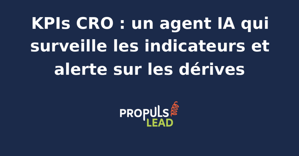 Tableau de bord analytique affichant des KPIs CRO surveillés par un agent IA pour optimiser les tunnels de vente.