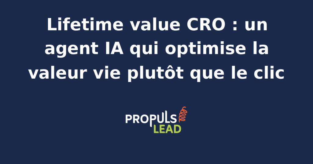 Interface d'un agent IA analysant des données de lifetime value pour optimiser le CRO d'un site e-commerce.