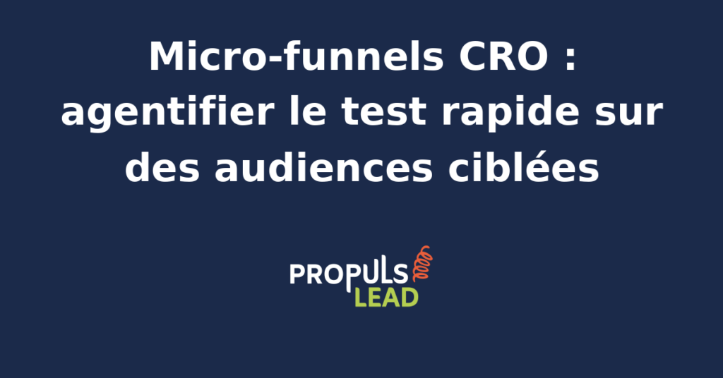 Interface d'analyse de micro-funnels CRO automatisés avec segmentation d'audience et résultats de tests A/B en temps réel.