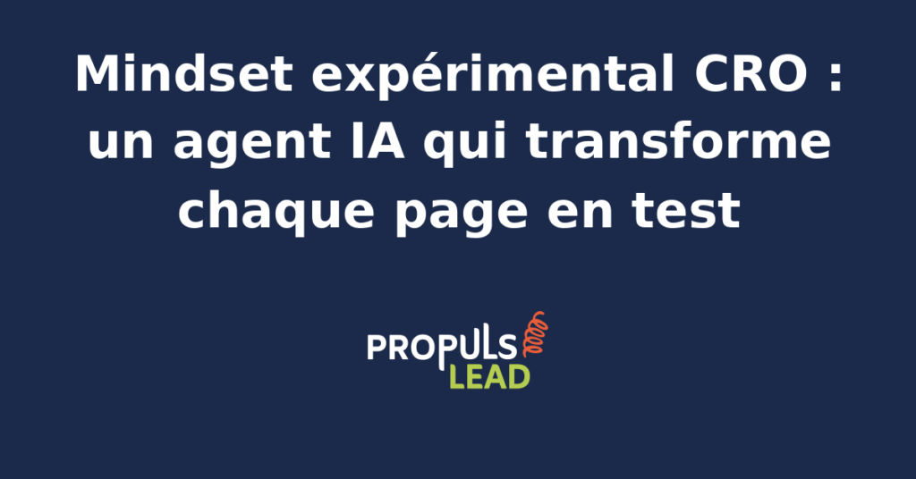 Interface d'un agent IA analysant des données CRO pour optimiser les tests sur une page web.
