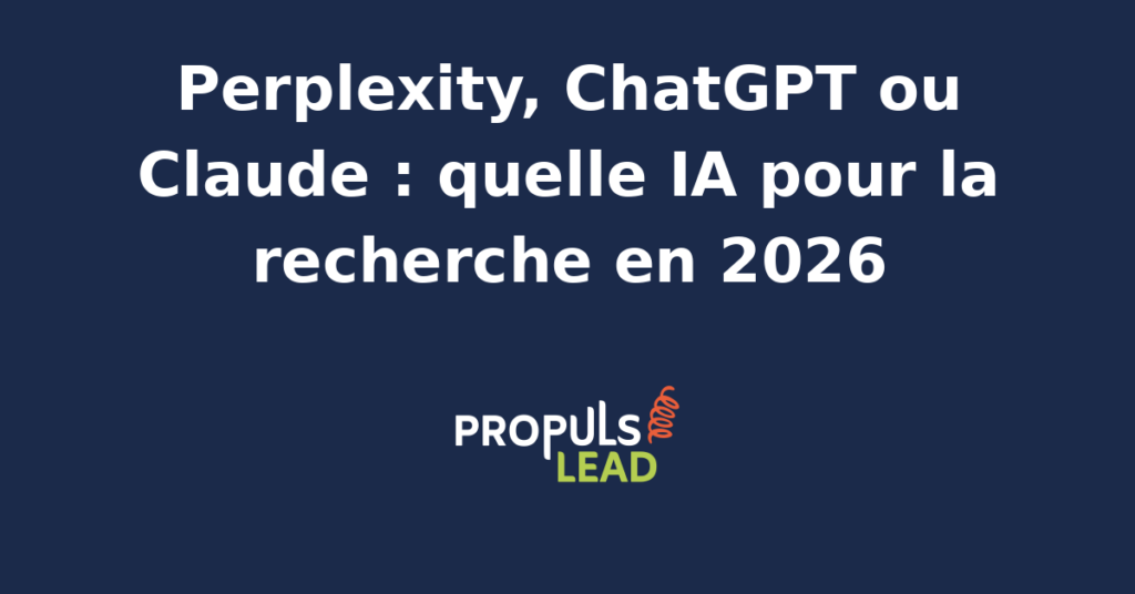 Interface de recherche IA comparant Perplexity, ChatGPT et Claude pour le marketing en 2026
