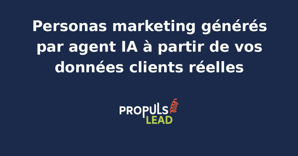 Interface d'un agent IA analysant des données clients pour générer des personas marketing détaillés et segmentés.