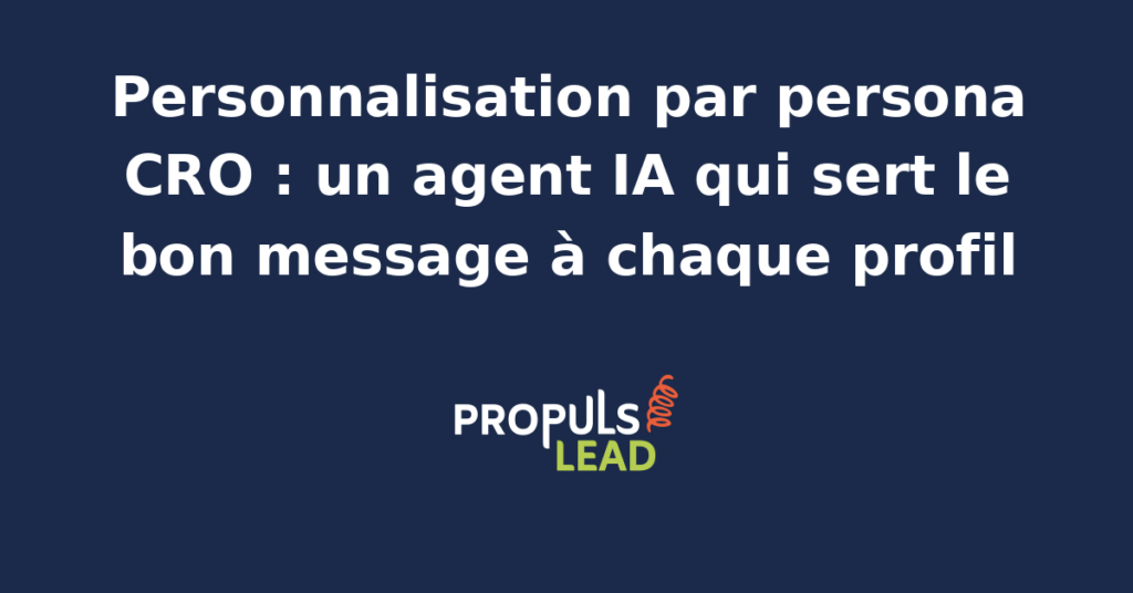 Interface d'un agent IA analysant des personas pour personnaliser les messages CRO sur un site e-commerce.