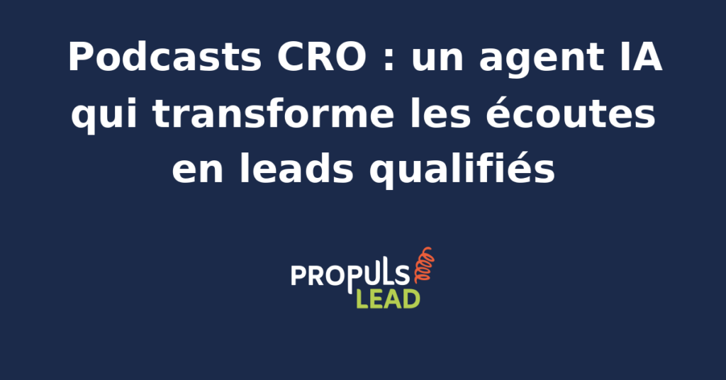 Agent IA analysant des données d'écoute de podcast pour générer des leads qualifiés