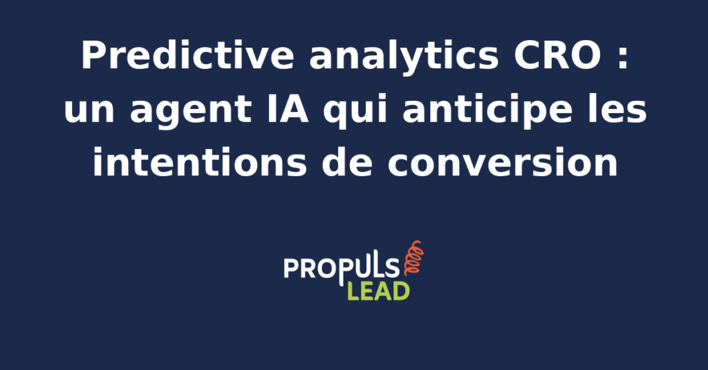 Interface d'un agent IA analysant des données comportementales pour optimiser les tunnels de vente en predictive analytics CRO.