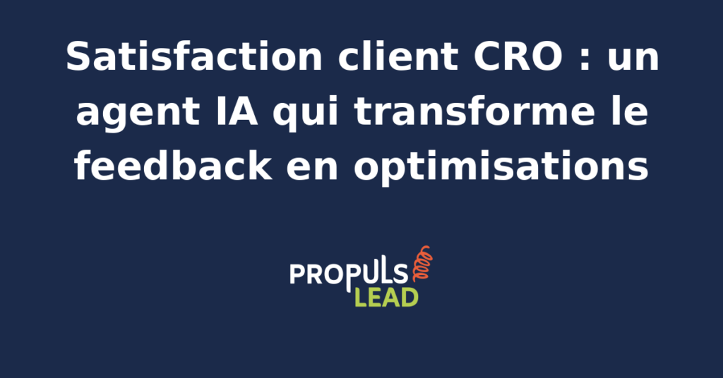 Interface d'un agent IA analysant des feedbacks clients pour optimiser un tunnel de vente CRO.
