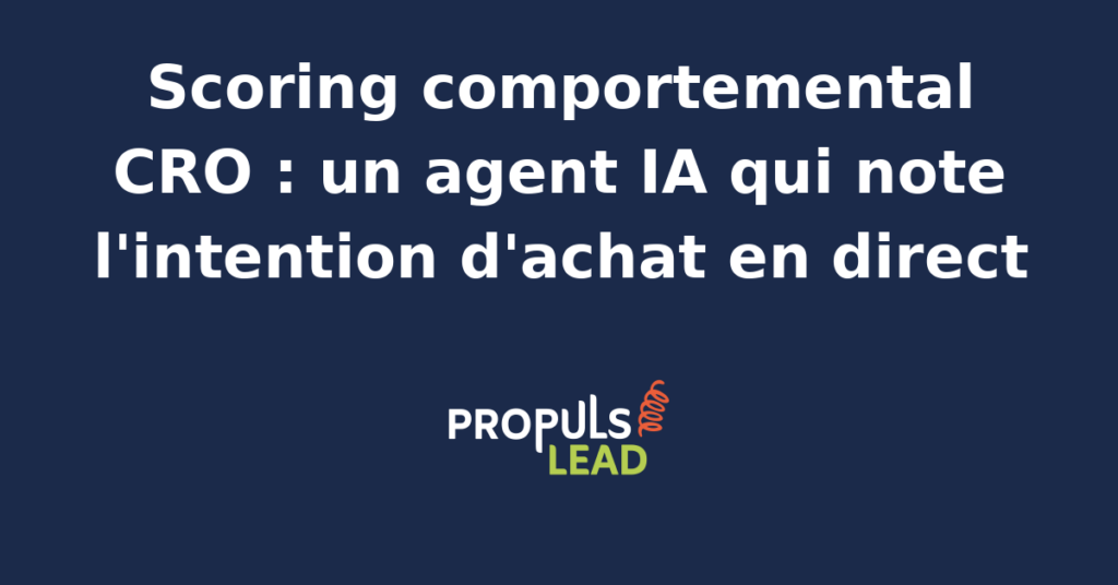 Interface d'un agent IA analysant le scoring comportemental d'un visiteur sur un site e-commerce pour évaluer son intention d'achat.