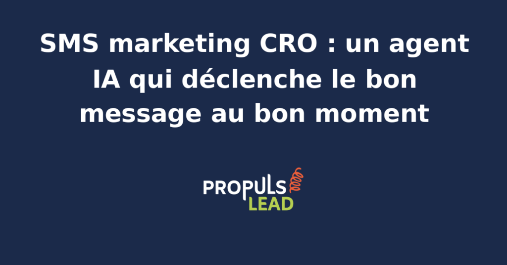 Interface d'un agent IA analysant des données de SMS marketing pour déclencher des messages personnalisés au moment optimal.
