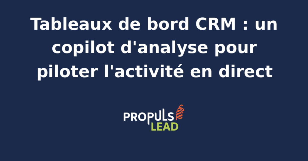 Interface de tableau de bord CRM affichant des données commerciales en temps réel avec indicateurs clés et visualisations graphiques.