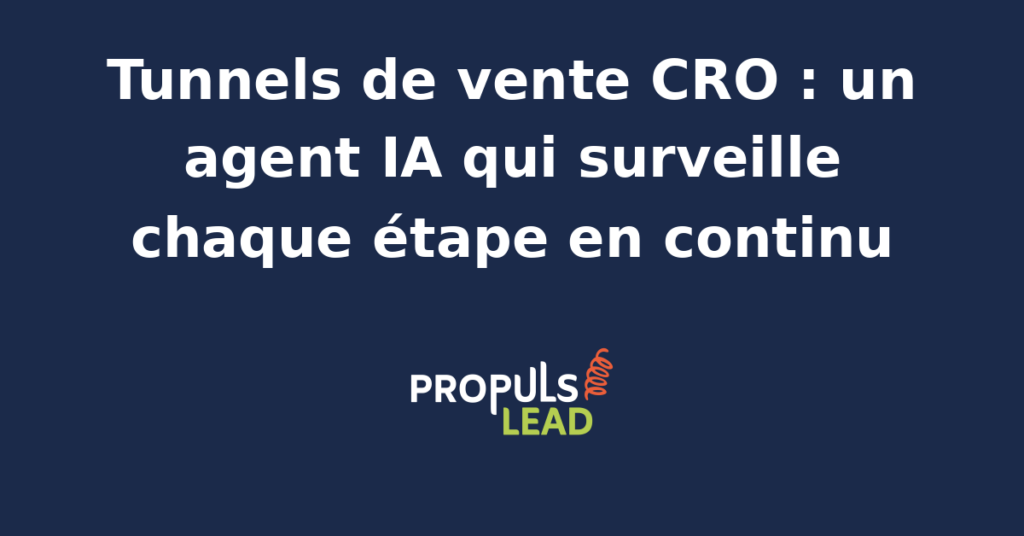 Interface d'un agent IA analysant les étapes d'un tunnel de vente CRO avec des indicateurs de performance en temps réel.
