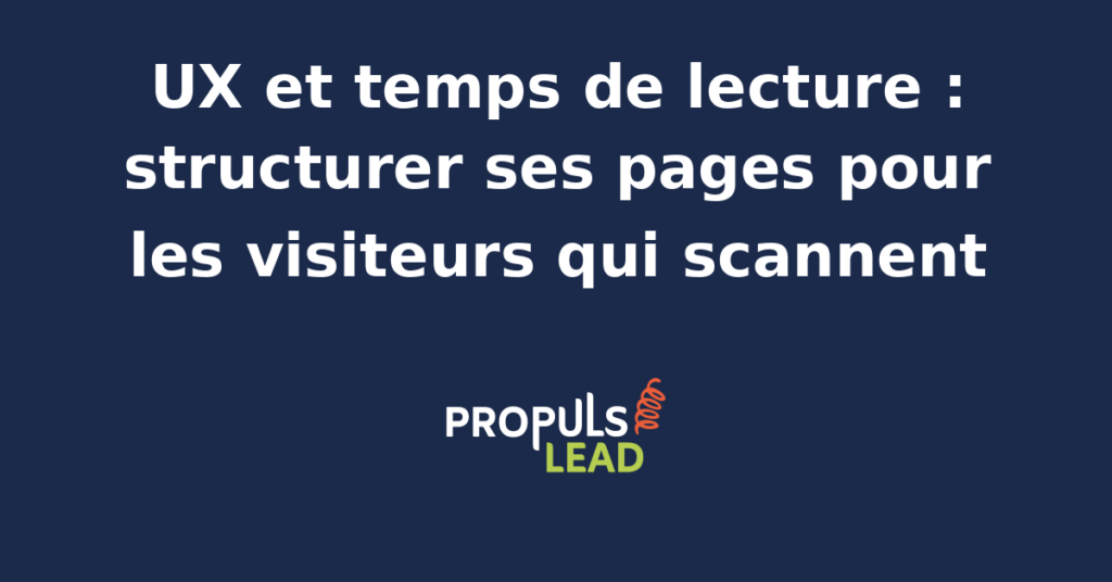 Interface web optimisée pour le temps de lecture, avec une hiérarchie visuelle claire et des éléments de design adaptés au scanning.