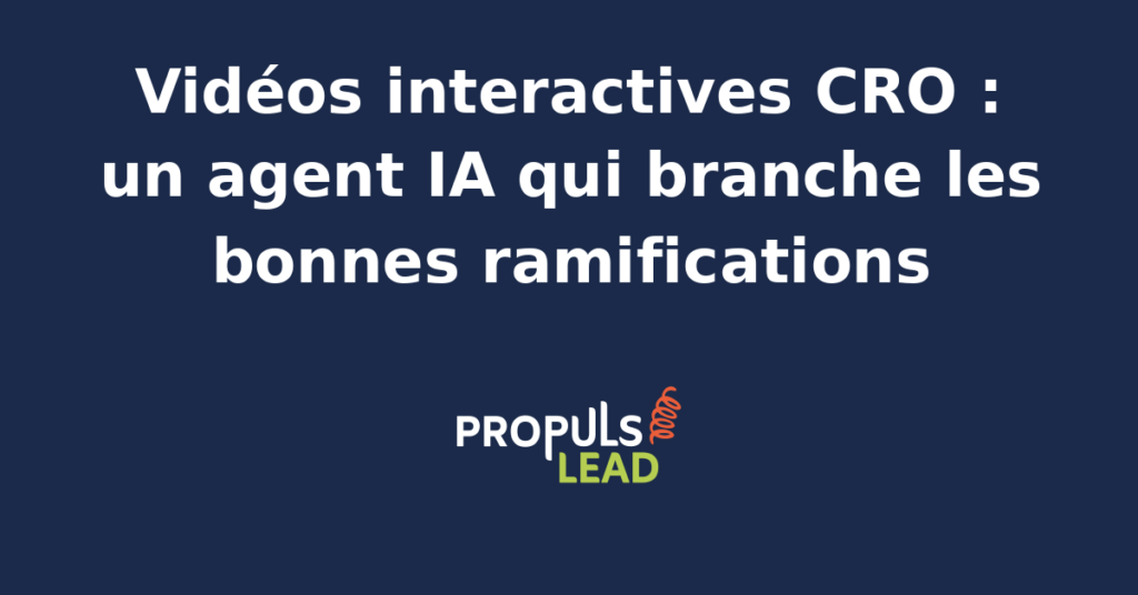 Interface d'un agent IA analysant des vidéos interactives pour optimiser les ramifications CRO sur un écran d'ordinateur.