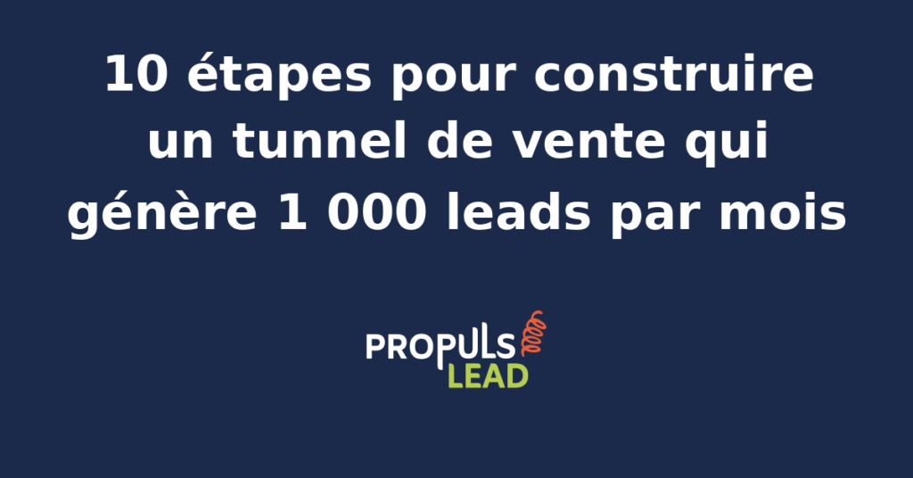 Schéma d'un tunnel de vente optimisé pour convertir 1 000 leads par mois avec des outils marketing et l'IA.