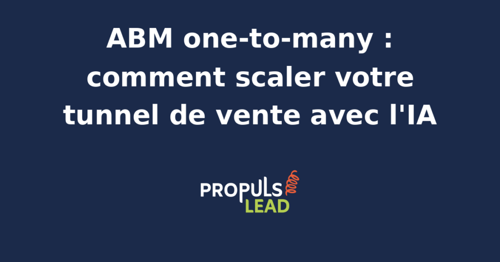 Schéma d'un tunnel de vente ABM one-to-many automatisé par l'IA, illustrant la segmentation des comptes et la personnalisation des messages.