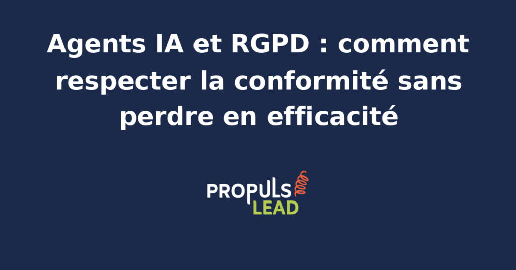 Équipe marketing analysant des données sur un écran avec des indicateurs de conformité RGPD et IA.
