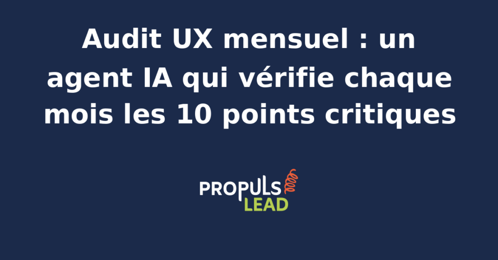 Interface d'un agent IA analysant les points critiques d'un audit UX sur un écran d'ordinateur.