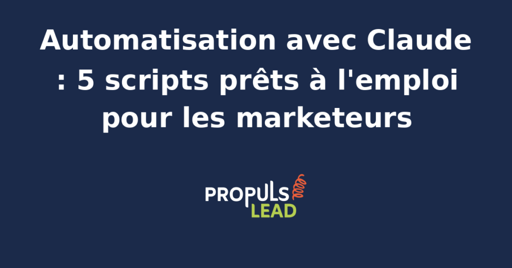 Interface de scripts d'automatisation marketing avec Claude pour les professionnels