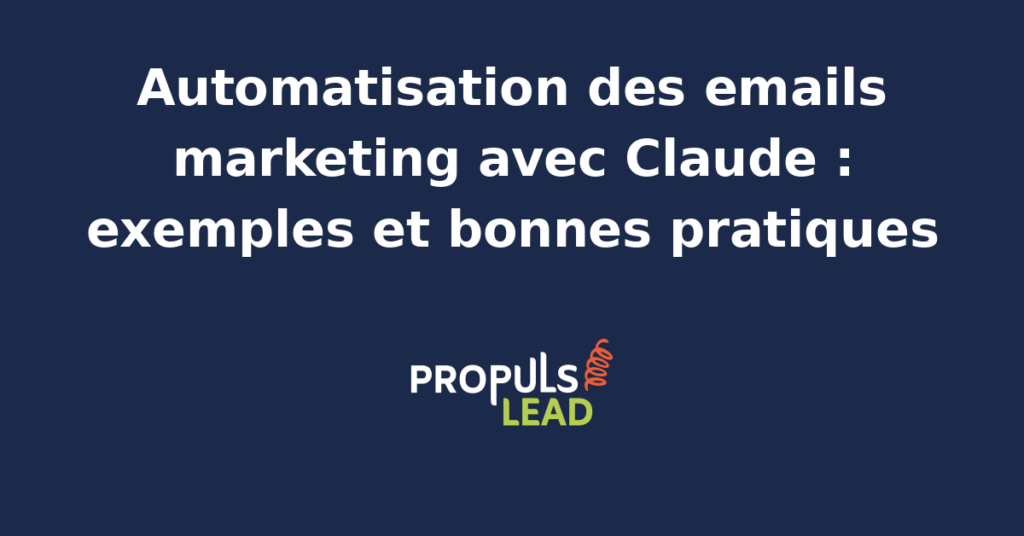 Interface d'automatisation d'emails marketing avec un agent IA comme Claude