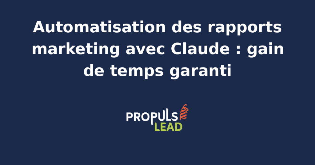 Interface d'automatisation de rapports marketing avec l'agent IA Claude, affichant des données analytiques et des graphiques en temps réel.