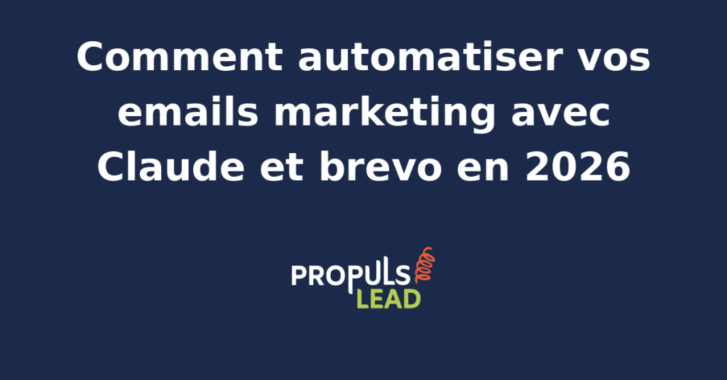 Interface d'automatisation d'emails marketing avec Claude et Brevo montrant un workflow de campagne personnalisée.