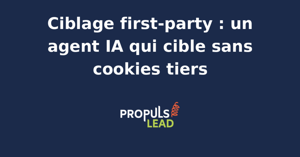 Interface d'un agent IA analysant des données first-party pour un ciblage publicitaire sans cookies tiers.