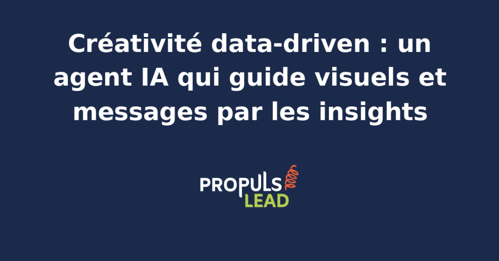 Interface d'un agent IA analysant des données pour générer des visuels publicitaires optimisés