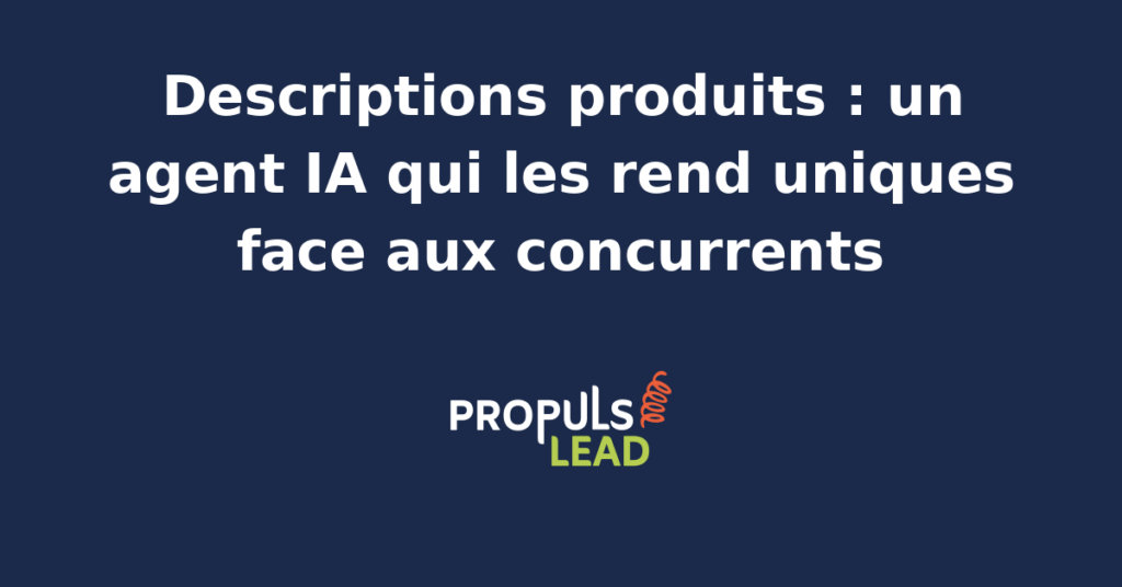 Interface d'un agent IA générant des descriptions produits uniques pour un site e-commerce