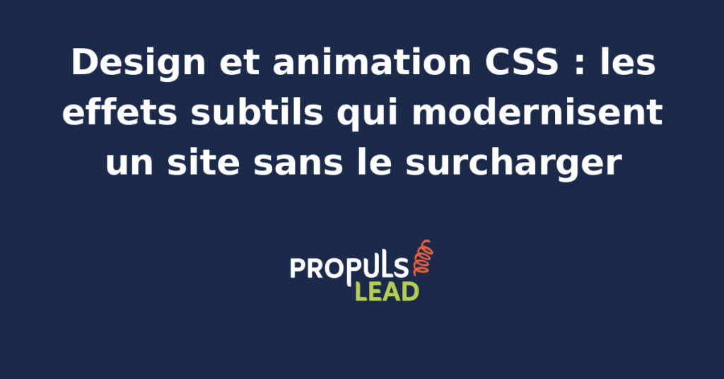Interface web moderne avec animations CSS fluides et design épuré