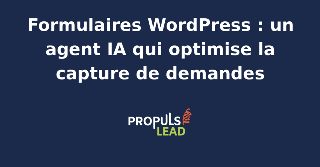 Interface d'un formulaire WordPress optimisé par un agent IA pour améliorer la capture de leads.