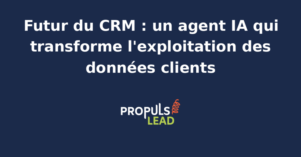 Interface CRM moderne avec intégration d'un agent IA analysant des données clients en temps réel.