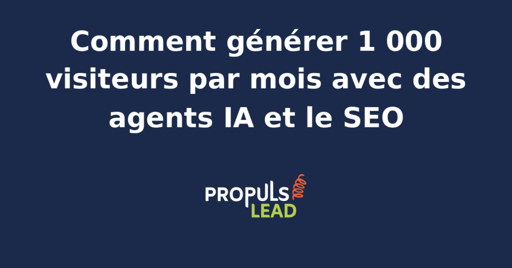 Interface d'un agent IA analysant des données SEO pour générer du trafic organique.