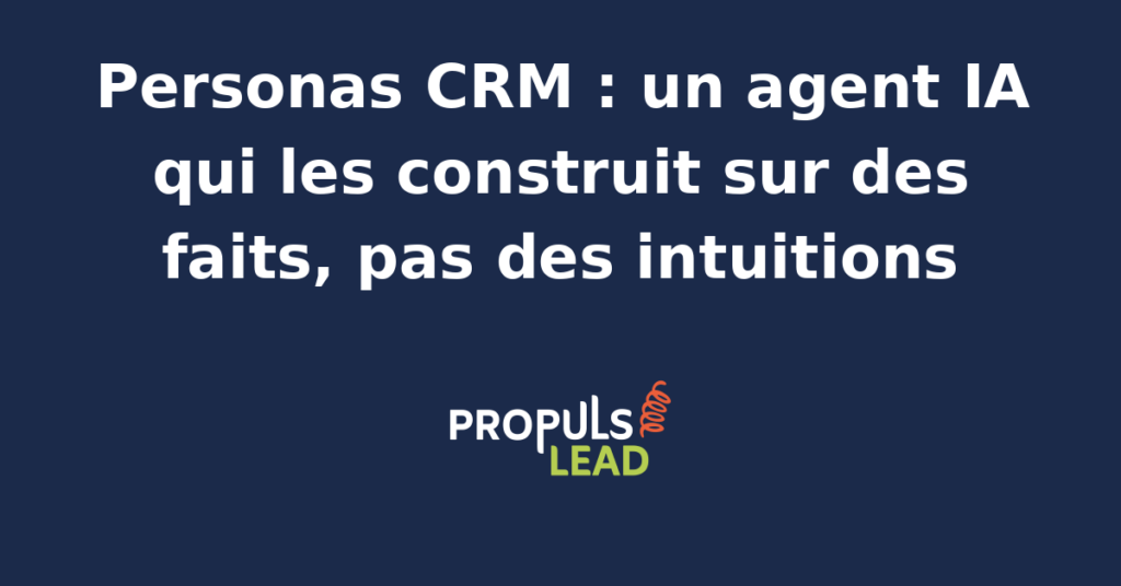 Interface d'un agent IA analysant des données CRM pour générer des personas précis et factuels.