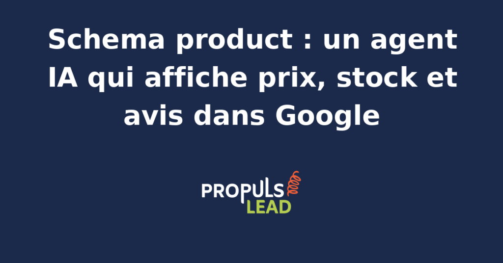 Interface d'un agent IA générant du code JSON-LD Schema Product pour un site e-commerce.
