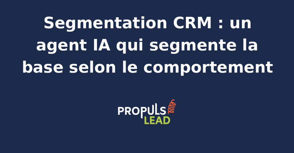 Interface d'un agent IA analysant des données CRM pour segmenter une base clients par comportement d'achat.