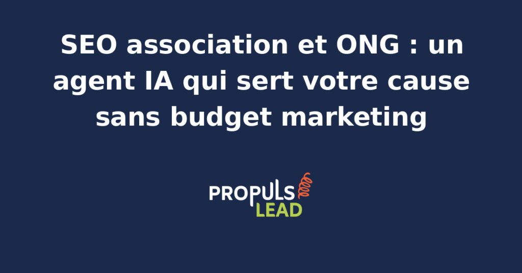 Agent IA travaillant sur le SEO d'une association pour améliorer sa visibilité en ligne sans budget marketing.