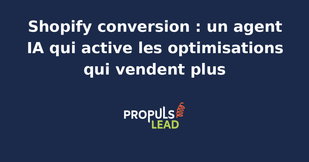 Interface d'un agent IA analysant des données de conversion Shopify sur un écran d'ordinateur, avec graphiques de performance et recommandations d'optimisation en temps réel.