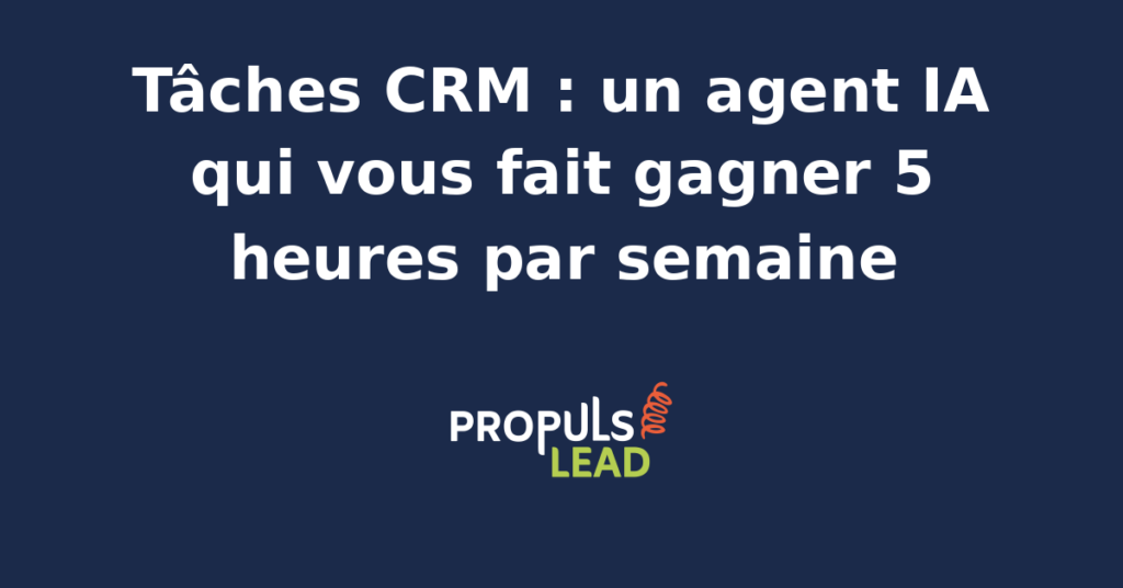 Interface d'un agent IA analysant des données CRM pour automatiser des tâches répétitives.
