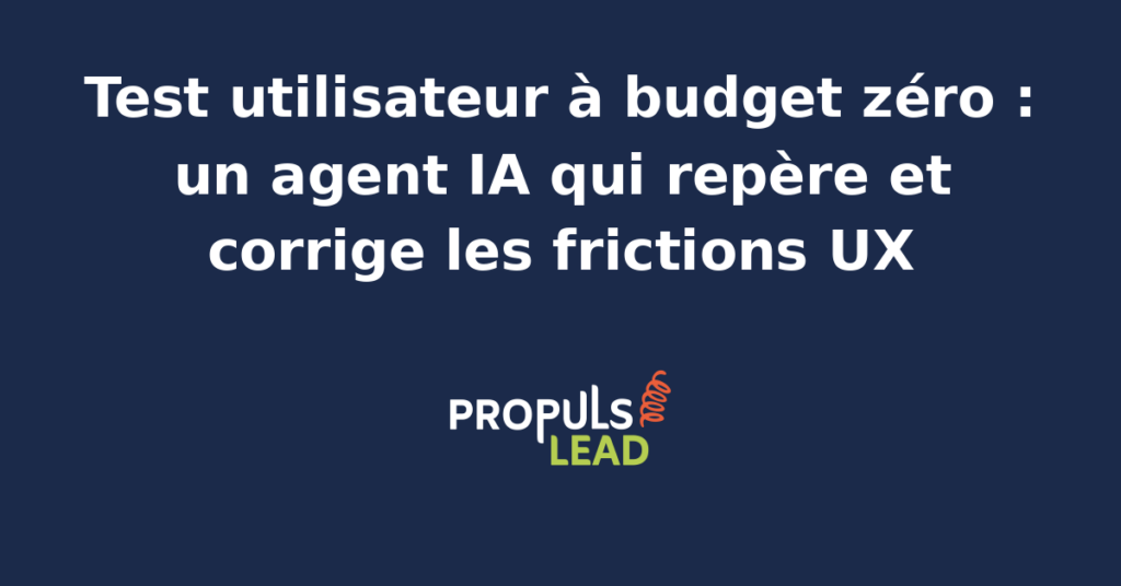 Interface de test utilisateur automatisé par un agent IA pour repérer les frictions UX sur un site web.